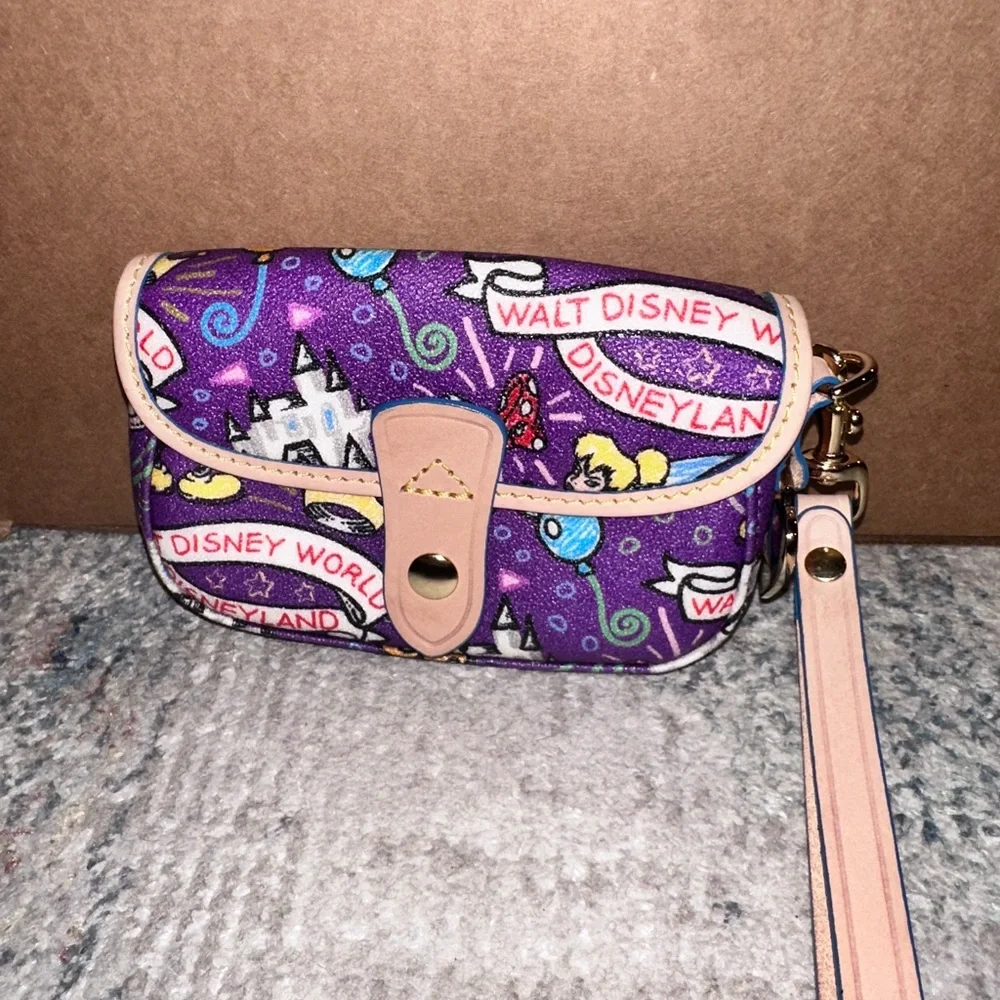 Dooney & Bourke Purple and Tan Disney Wristlet - Picture 2 of 6